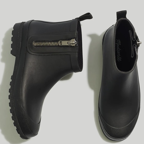 MADEWELL Rubber black chelsea Rain Boots women’s size 7 new - Picture 8 of 15